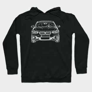 White F20 Car Sketch Art Hoodie